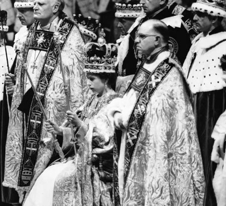 queen elisabeth coronation day and bishop